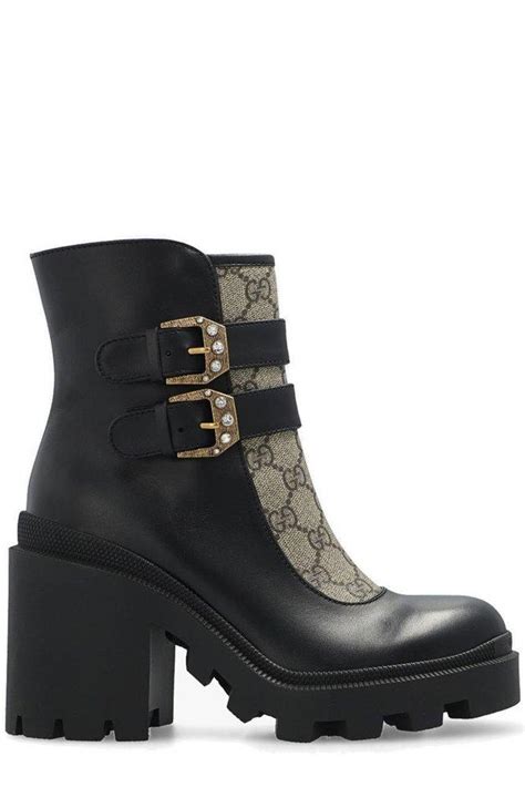 gucci gg supreme ankle boots|gucci boots embellished.